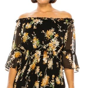 Premier Armour 3/4 Sleeve Off the Shoulder Floral Maxi Dress Size 8, M